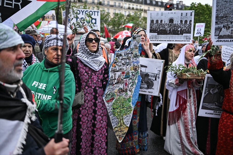 Paris'te Nakba yürüyüşü düzenlendi