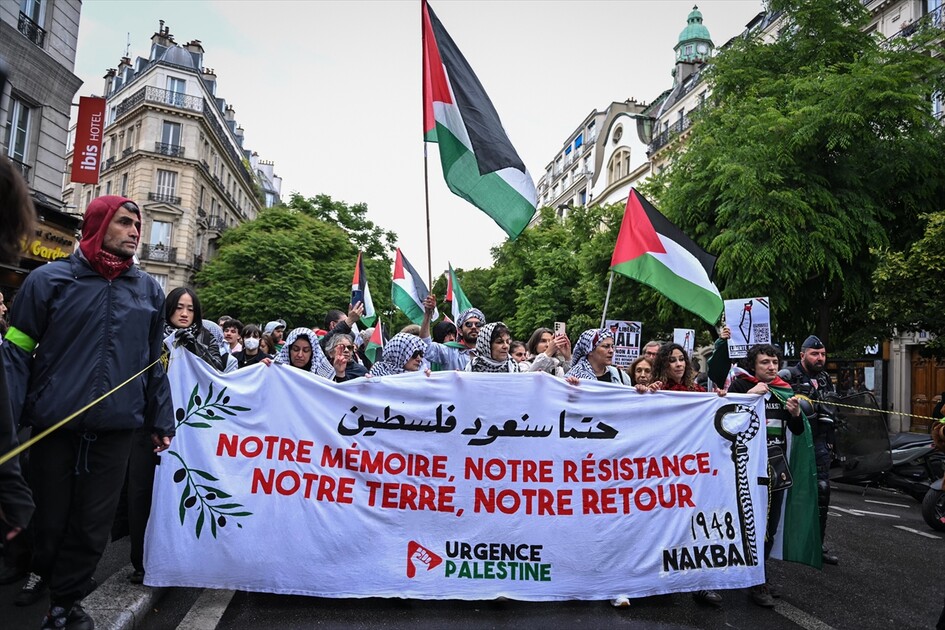 Paris'te Nakba yürüyüşü düzenlendi