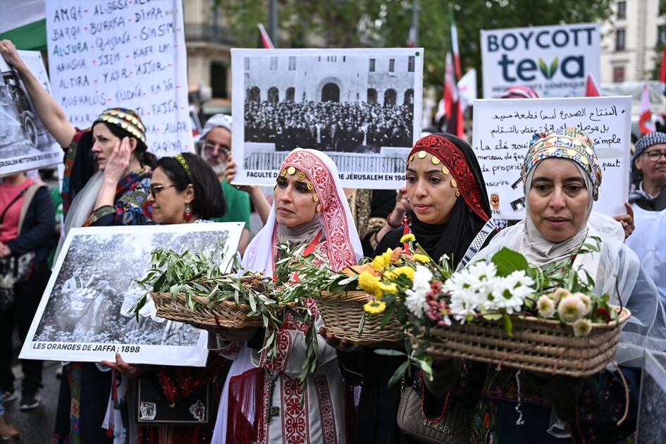 Paris'te Nakba yürüyüşü düzenlendi