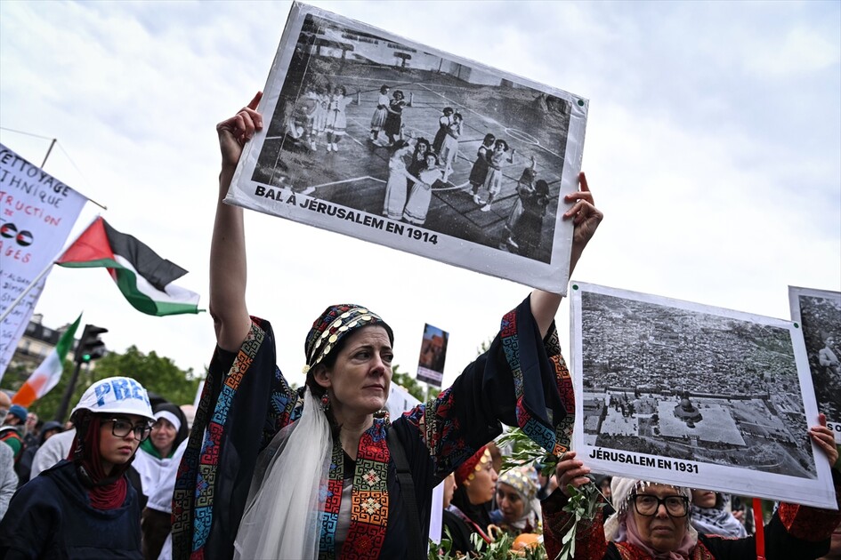Paris'te Nakba yürüyüşü düzenlendi