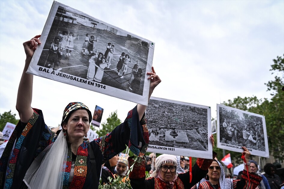 Paris'te Nakba yürüyüşü düzenlendi