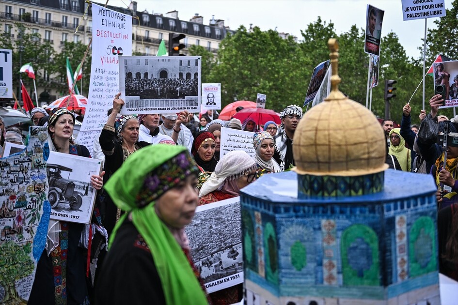 Paris'te Nakba yürüyüşü düzenlendi