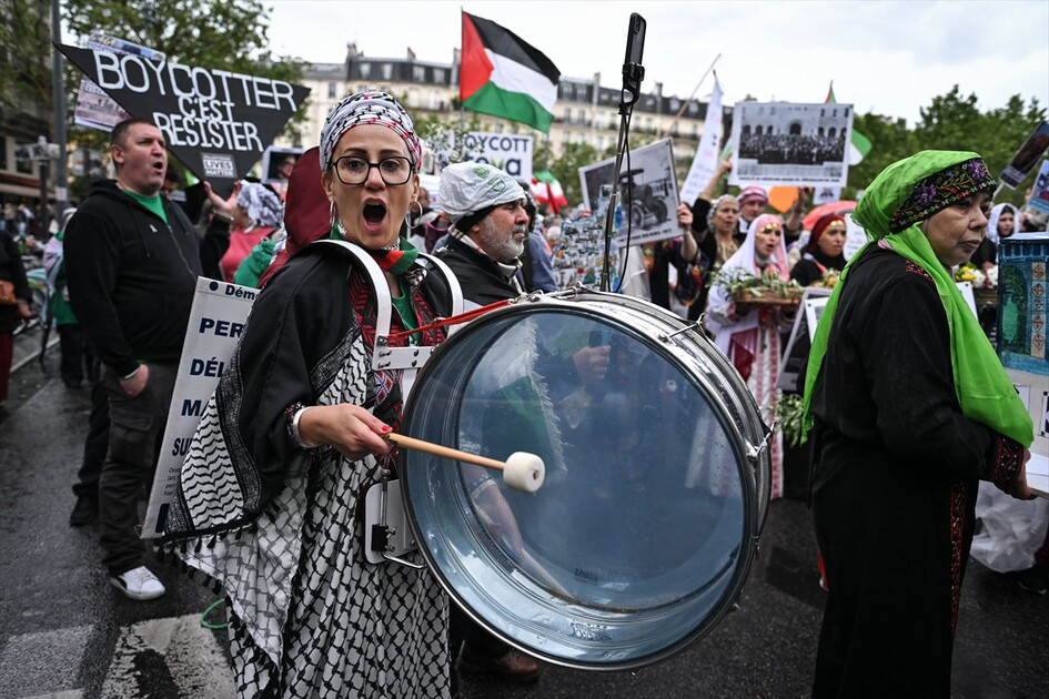 Paris'te Nakba yürüyüşü düzenlendi