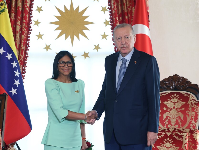 إسطنبول.. أردوغان يستقبل الرئيسة المؤقتة لفنزويلا بمراسم رسمية