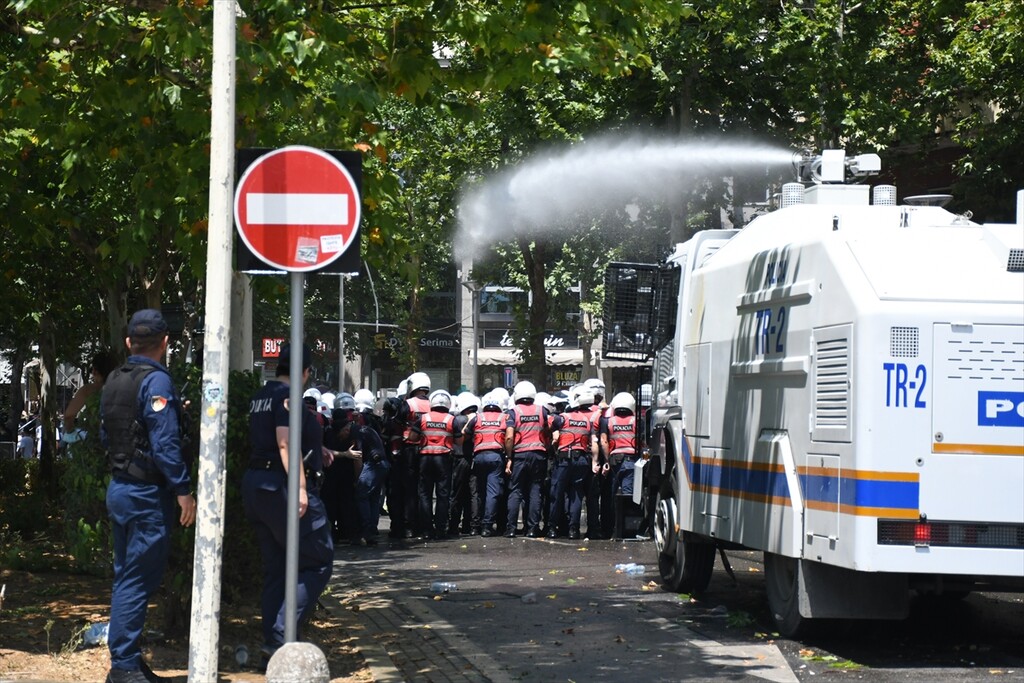Protest over Zvernec Tourism Project held outside Albanian Parliament