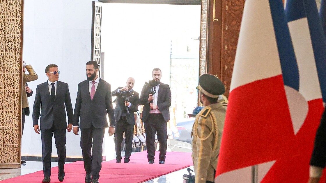 Ahmed al-Sharaa - Emmanuel Macron meeting in Damascus