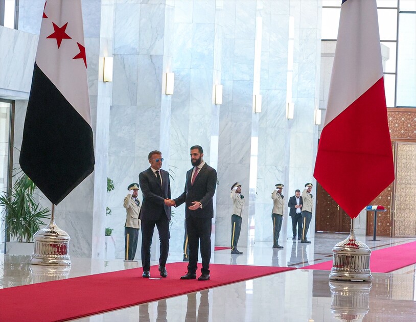 Ahmed al-Sharaa - Emmanuel Macron meeting in Damascus