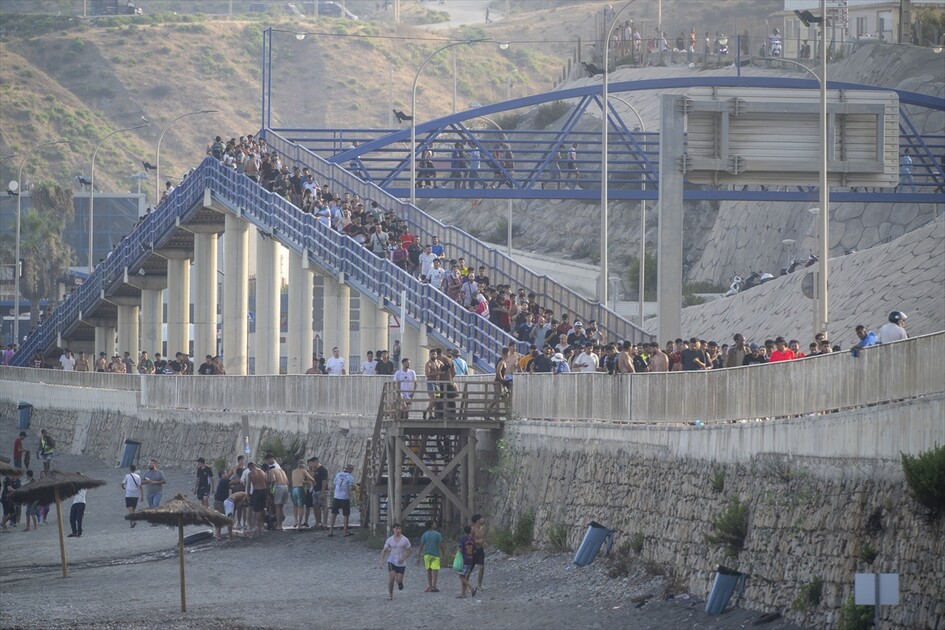 Hundreds of migrants reach Spain's Ceuta after swimming from Morocco