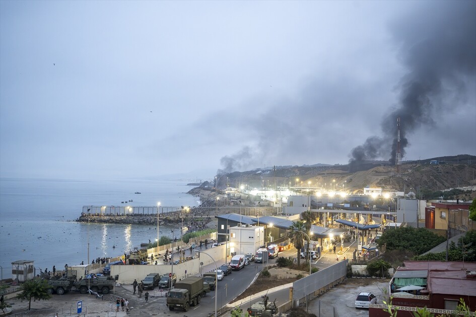 Migrants arrive on shore after attempting sea crossing to Ceuta from Morocco