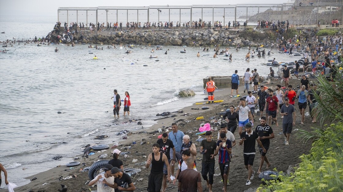 Hundreds of migrants reach Spain's Ceuta after swimming from Morocco