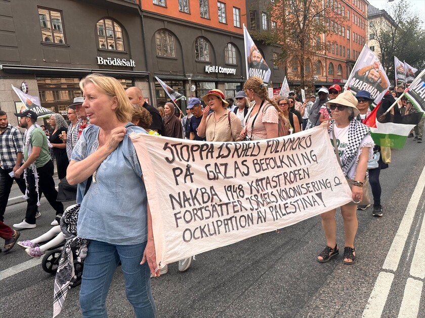 مظاهرات في ستوكهولم احتجاجًا على الهجمات الإسرائيلية على غزة ولبنان