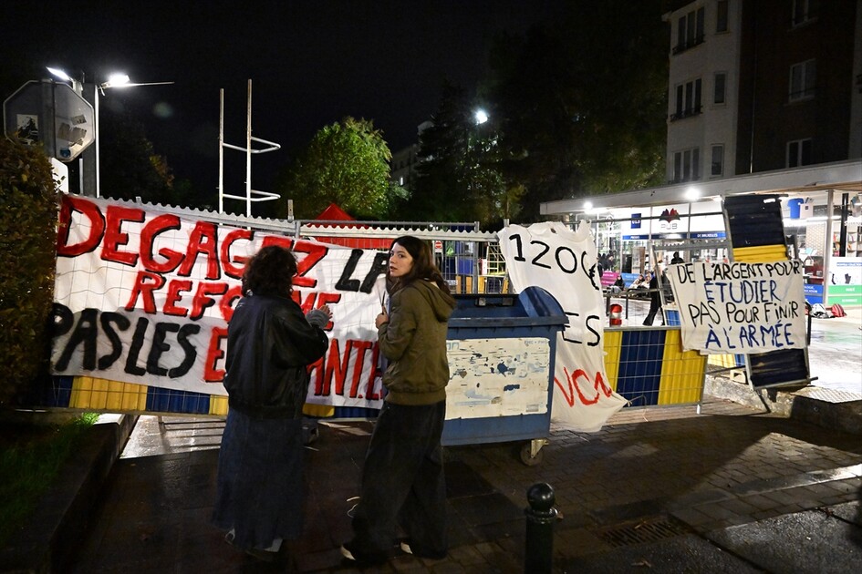 Students blocked the ULB campus in Brussels