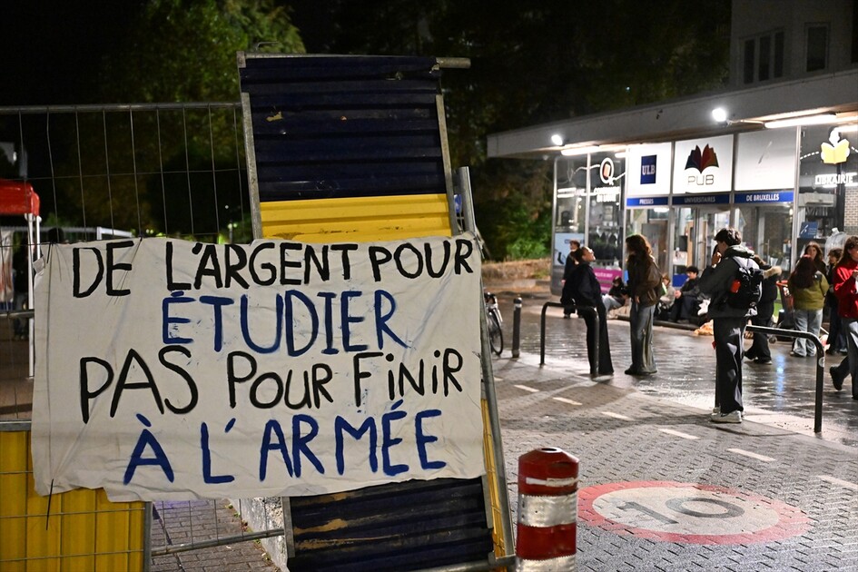 Students blocked the ULB campus in Brussels