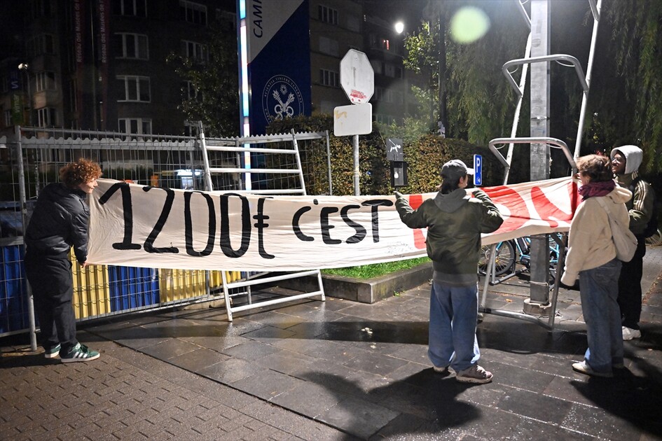 Students blocked the ULB campus in Brussels