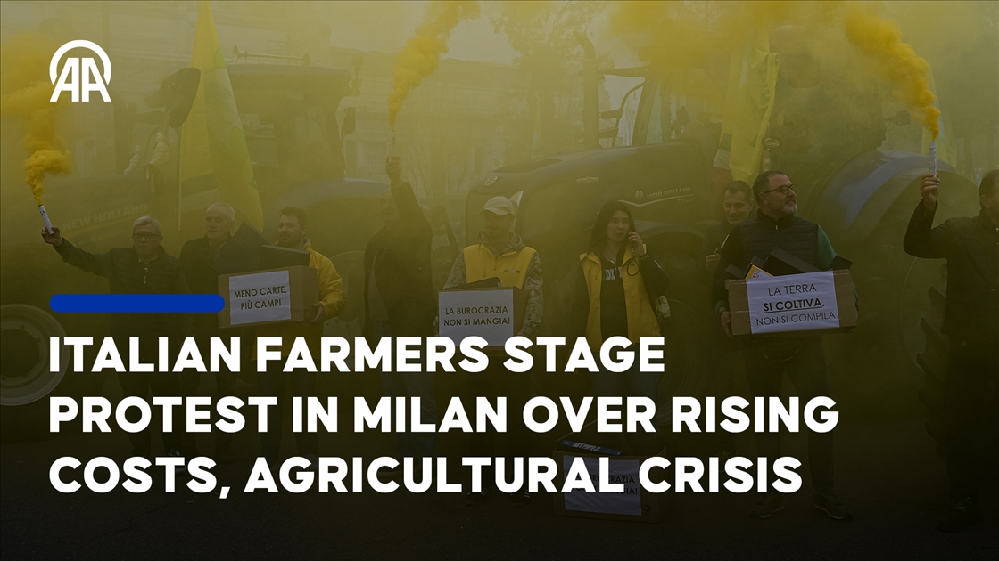 Italian farmers stage protest in Milan over rising costs, agricultural ...